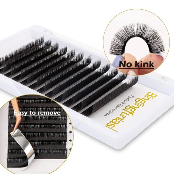 Volume Eyelash Extensions Lashes C Curl 0.07mm Blooming Single 20mm Length - Picture 2 of 7